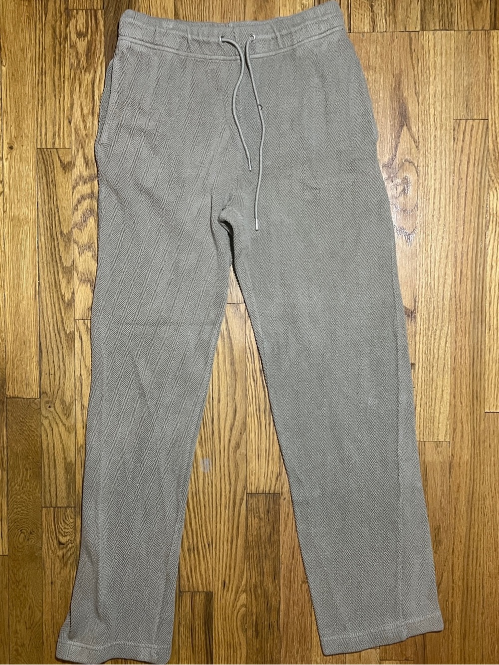 PacSun Women’s Gray Herringbone Terry Sweatpants Relaxed Straight 28W Pockets